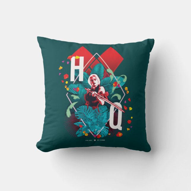 Coussin L'équipe du suicide | Harley Quinn Floral Diamond (Recto)
