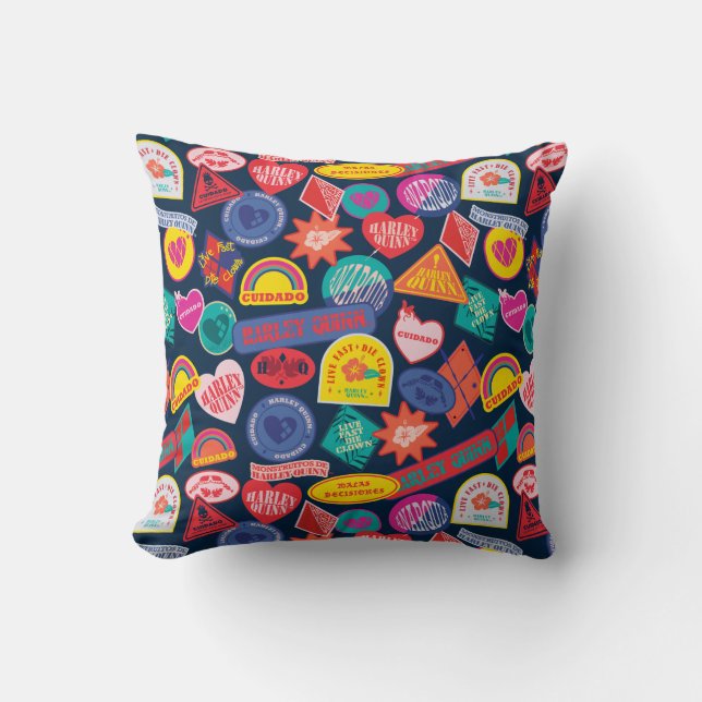 Coussin L'équipe du suicide | Harley Quinn Motif d'insigne (Recto)