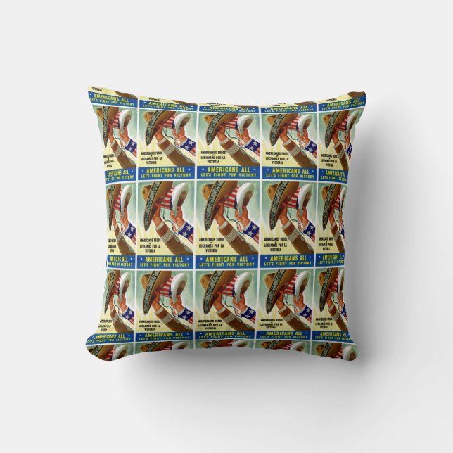 Coussin Les Américains tous ~ Luttons pour la victoire (Recto)