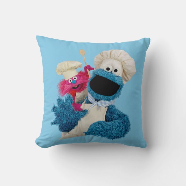 Coussin Les amis du camion de cuisine de Cookie Monster (Recto)