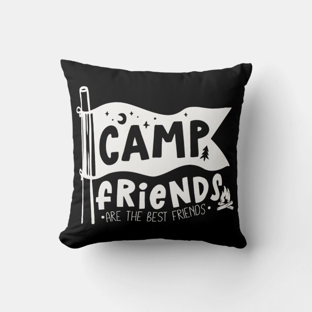 Coussin Les amis du camp sont les meilleurs amis (Recto)