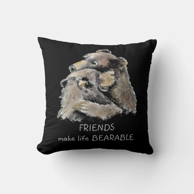 Coussin Les amis font la vie de l'amitié amusante Citation (Recto)