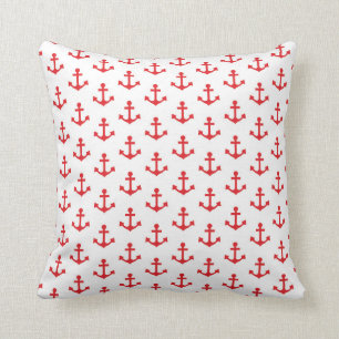 Coussin Les Ancres modèlent le marin blanc rouge nautique