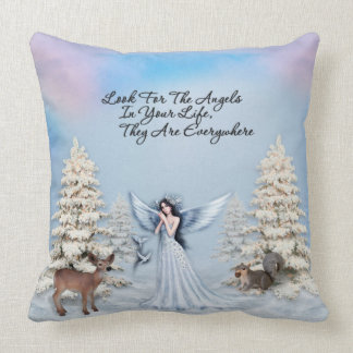 Coussin Les anges d'hiver sont partout des carreaux
