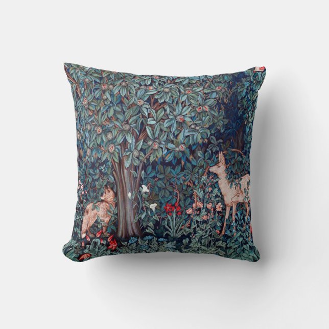 Coussin Les animaux dans la forêt, William Morris (Recto)