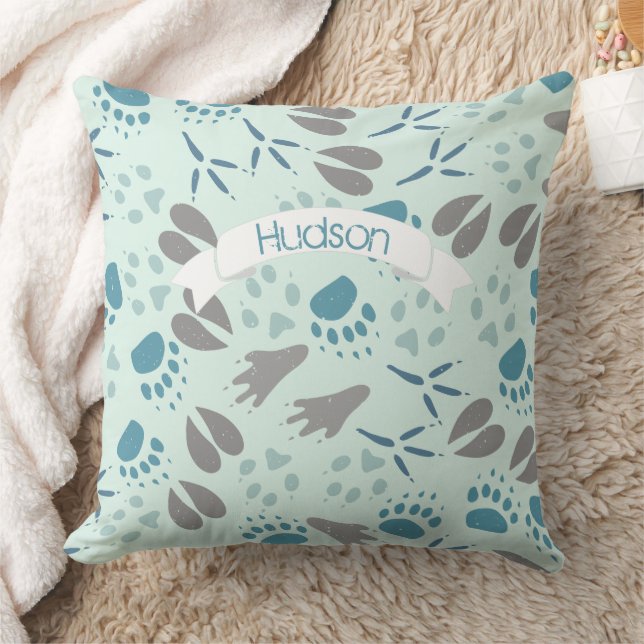Coussin Les animaux de la forêt Tracks Raccoon Ours de cer (Couverture)
