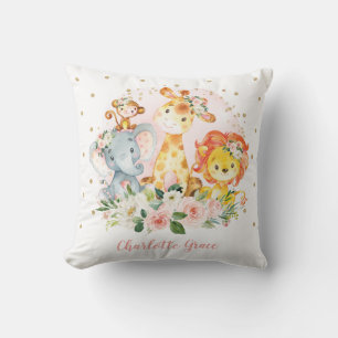 Coussin Les animaux féminins de jungle rougissent crèche