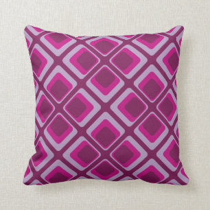 Coussin les années 60 roses et carrés pourpres