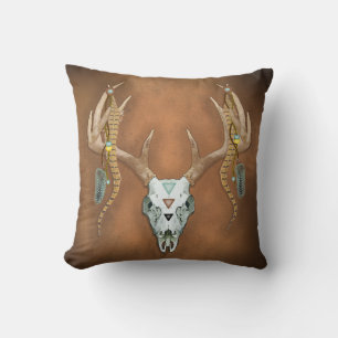 Coussin Les Antlers du crâne des cerfs Vintages