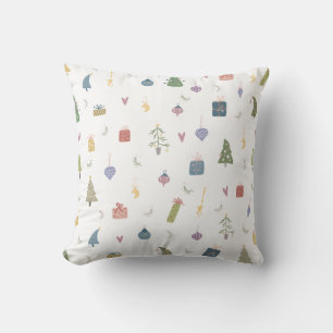 Coussin Les beaux arbres de Noël présentent des ornements
