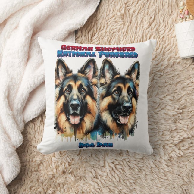 Coussin Les bergers allemands célèbrent la Journée nationa (Couverture)