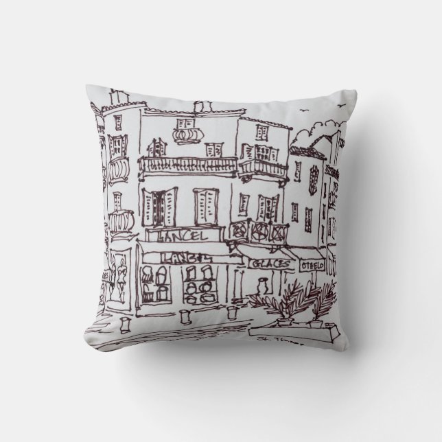 Coussin Les boutiques de Saint-Tropez| Côte d'Azur, France (Recto)