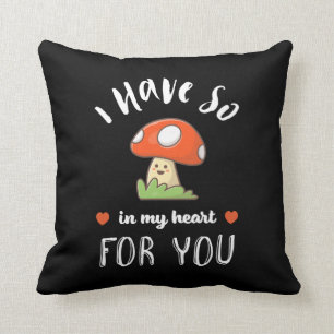 Coussin Les champignons dans mon coeur amusant La Saint Va