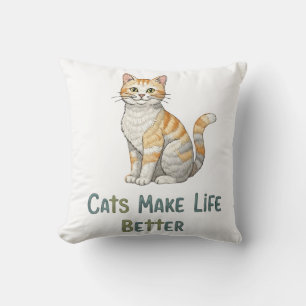 Coussin Les chats améliorent la vie
