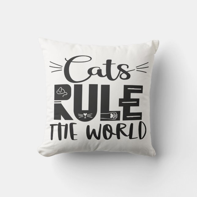 Coussin Les chats dominent le monde des chuchotements à la (Recto)