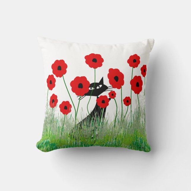 Coussin Les chats lunatiques reposent les chats noirs et (Recto)