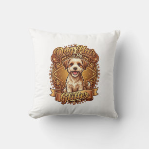 Coussin Les cheveux de chien sont ruban doré moelleux scin