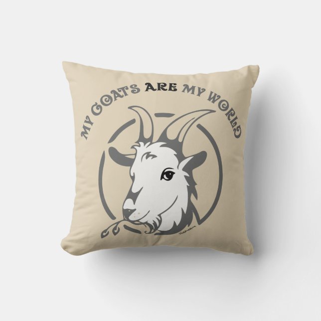 Coussin LES CHÈVRES SONT MON MONDE | par TotallyGoatally™ (Recto)