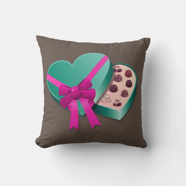 Coussin Les chocolats jettent l'oreiller. (Recto)