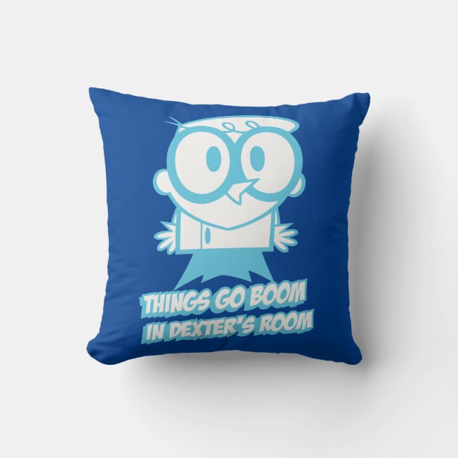 Coussin Les choses bougent dans la chambre de Dexter (Recto)