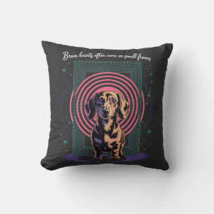 Coussin Les cœurs courageux de teckel se trouvent souvent