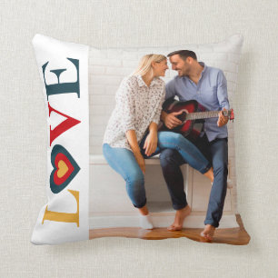 Coussin Les coeurs d'AMOUR ont personnalisé le carreau de