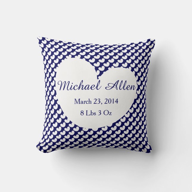 Coussin Les coeurs de point de polka personnalisent (Recto)