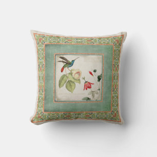Coussin Les colibris vintages n de Chinoiserie fleurit le