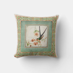 Coussin Les colibris vintages n de Chinoiserie fleurit le