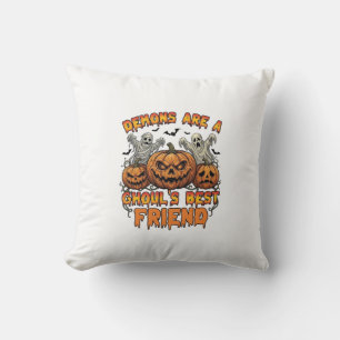 Coussin Les démons sont des amis des goules citrouilles mo