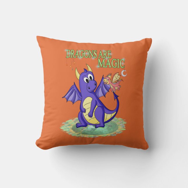 Coussin Les dragons sont magiques. (Recto)
