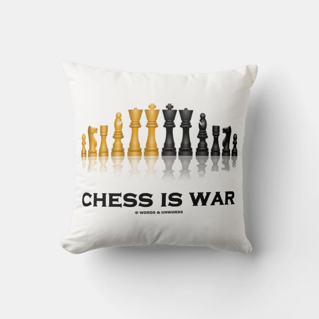 Coussin Les Échecs Reflètent La Guerre Jeu D'Échecs Pièces (Recto)