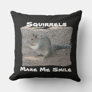 Coussin Les écureuils me font sourire adorable animal sauv