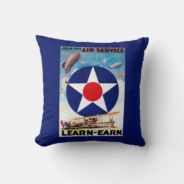 Coussin LES Etats-Unis - Joignez le service aérien (Recto)