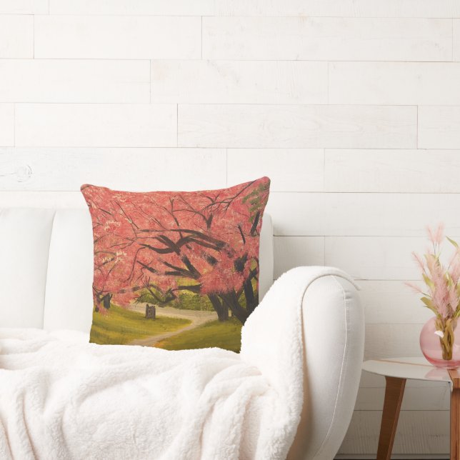 Coussin Les fleurs de cerisiers au printemps, par Gary Pol (Canapé)