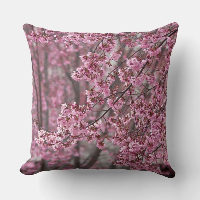 Coussin Les fleurs de cerisiers Sakura sont roses (Recto)