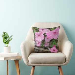 Coussin Les fleurs de pétunia rose