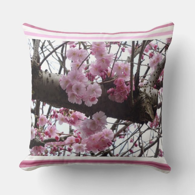 Coussin Les fleurs de prunus roses lancent l'oreiller (Recto)