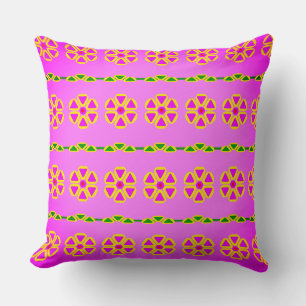 Coussin Les Fleurs du Triangle Pourpre et Vert