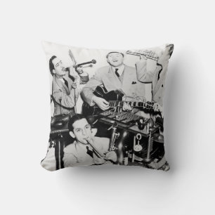 Coussin Les garçons dans le bandvintage, musique, groupe, 