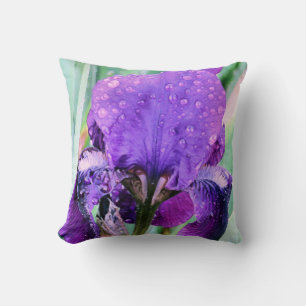 Coussin Les gouttes de pluie sur Iris