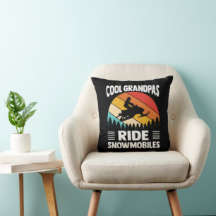 Coussin Les Grands-Pères Cool Conduisent des Motoneiges Co