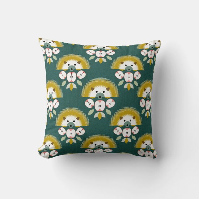 Coussin Les hérissons aiment les pommes (Recto)