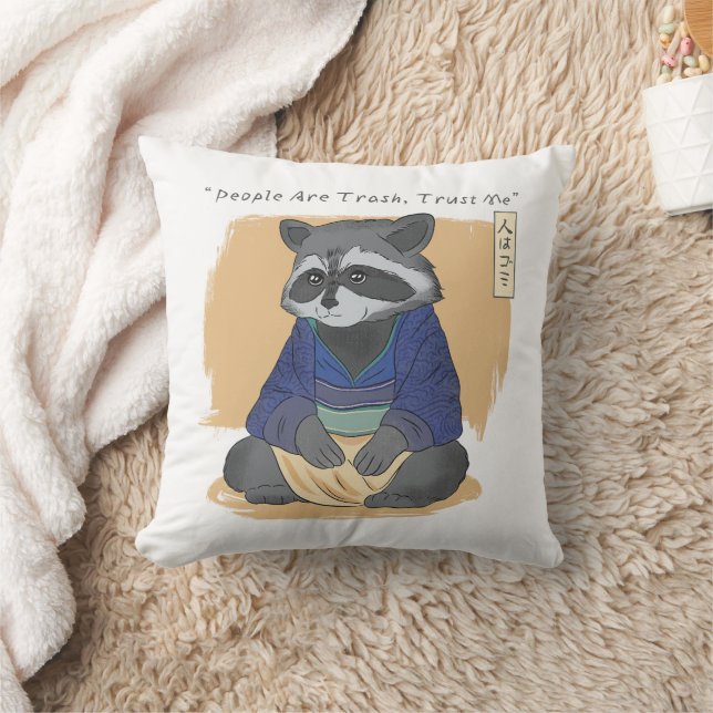 COUSSIN LES JAPONAIS RACCOON CITENT LES GENS SONT FAITES-M (Couverture)