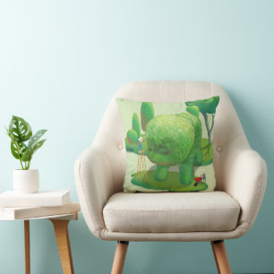 Coussin Les jardiniers de chats et les animaux verts