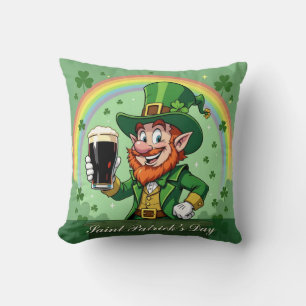 Coussin Les Joies du Leprechaun sous l'Arc-en-Ciel