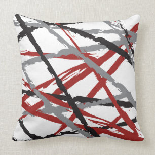 Coussin Les LIGNES NOIRES ROUGES CONÇOIVENT le rétro