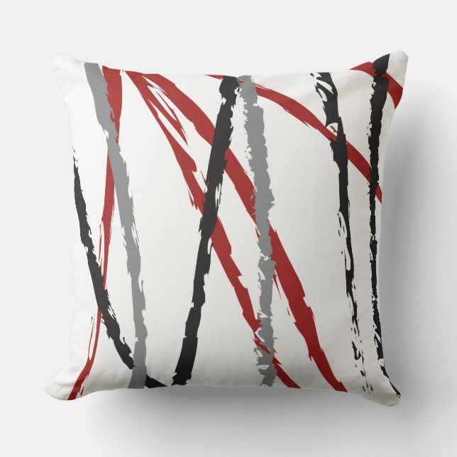 Coussin Les LIGNES NOIRES ROUGES CONÇOIVENT le rétro (Recto)