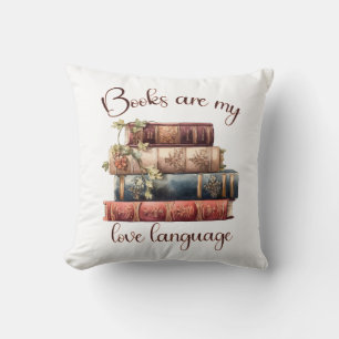 Coussin Les livres sont mon langage de l'amour