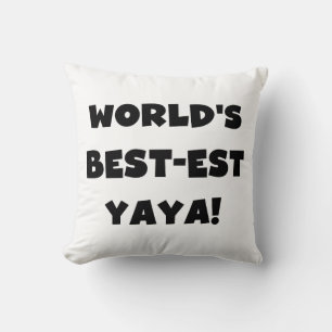 Coussin Les meilleurs cadeaux Yaya du monde de Black Text